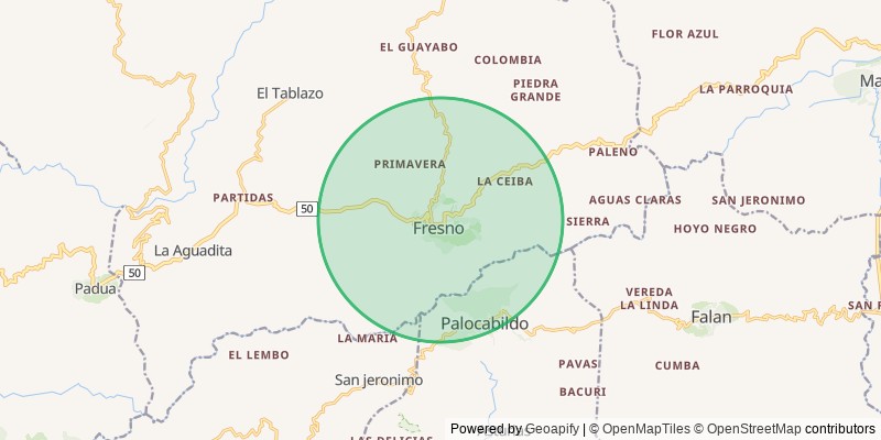 Mapa del municipio de Fresno
