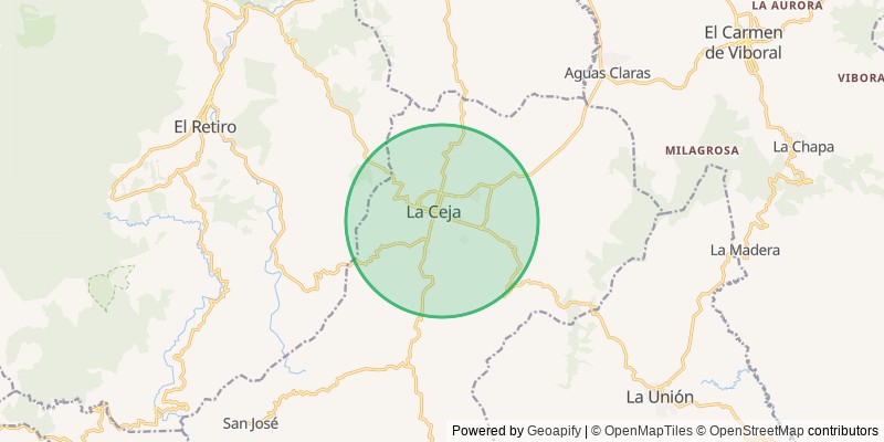 Mapa del municipio de La Ceja