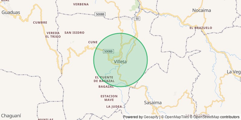 Mapa del municipio de Villeta