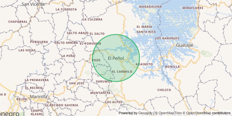 Mapa del municipio de El Peñol