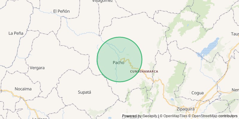 Mapa del municipio de Pacho