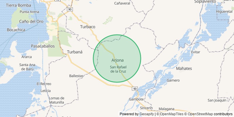 Mapa del municipio de Arjona