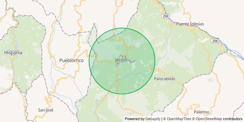 Mapa del municipio de Jerico