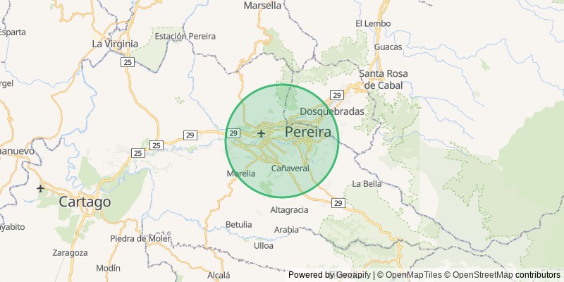 Mapa del municipio de Pereira