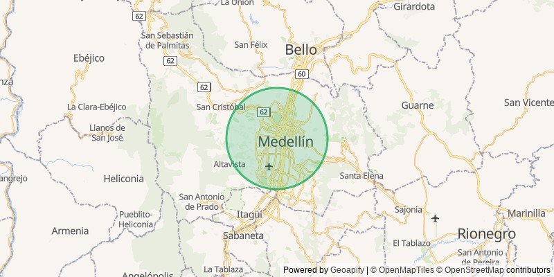 Mapa del municipio de Medellín