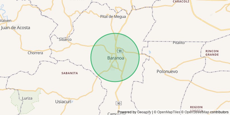 Mapa del municipio de Baranoa