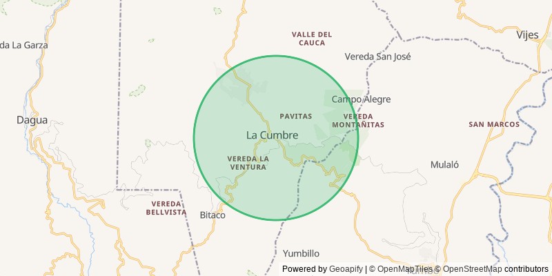 Mapa del municipio de La Cumbre
