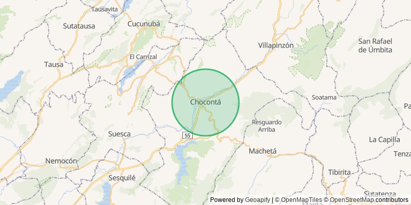 Mapa del municipio de Choconta