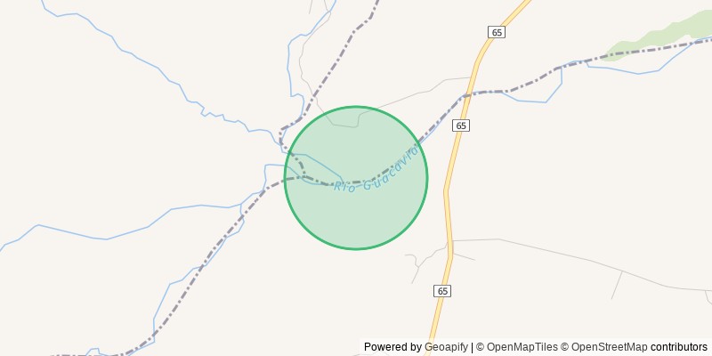 Mapa con la zona aproximada de la finca
