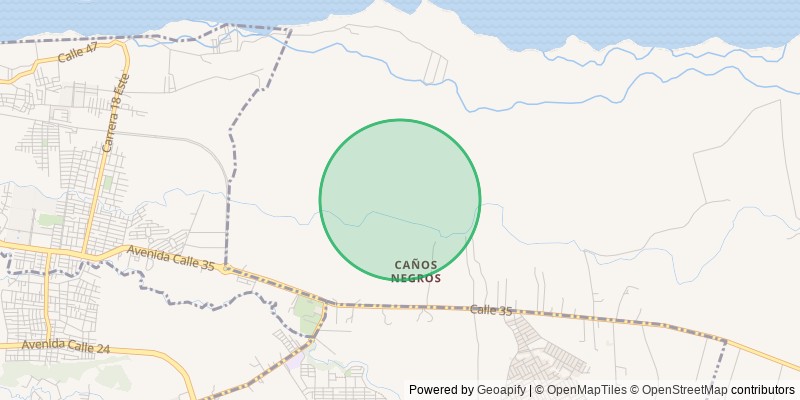 Mapa con la zona aproximada de la finca
