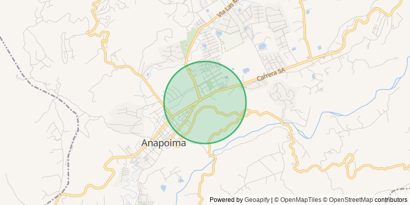 Mapa con la zona aproximada de la finca