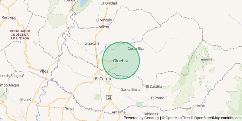 Mapa del municipio de Ginebra