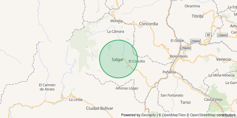 Mapa del municipio de Salgar