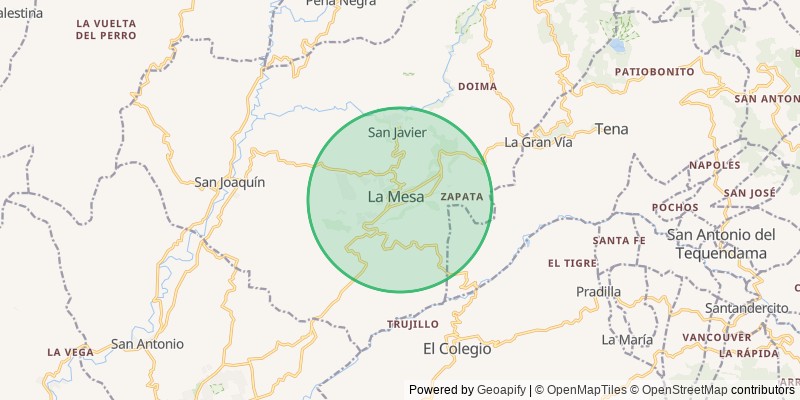 Mapa del municipio de La Mesa