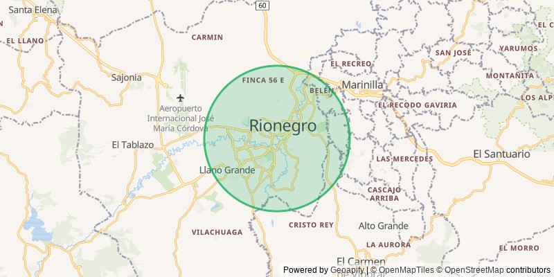 Mapa del municipio de Rionegro