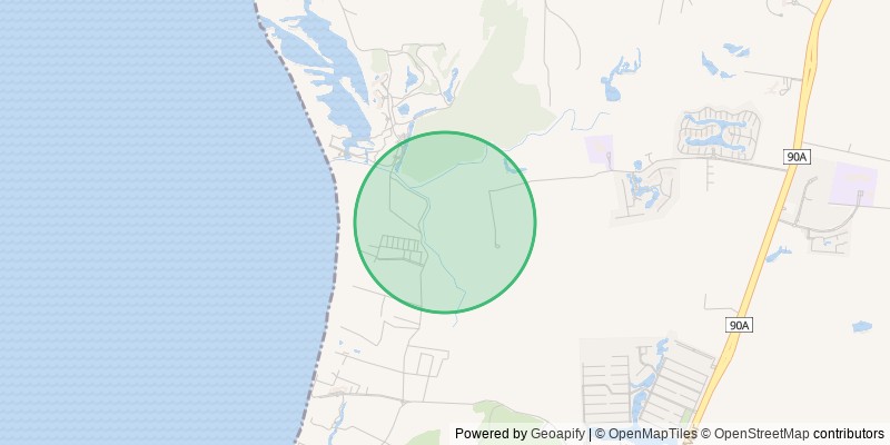 Mapa con la zona aproximada de la finca