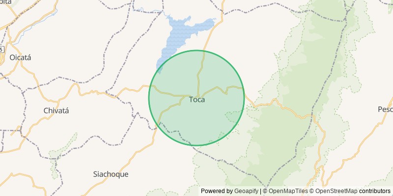 Mapa del municipio de Toca