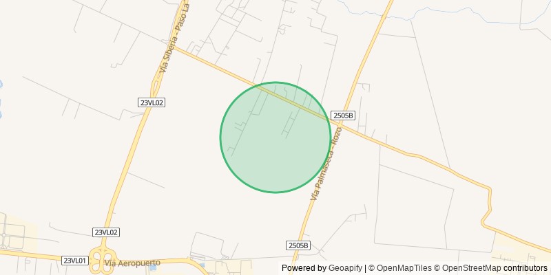 Mapa con la zona aproximada de la finca