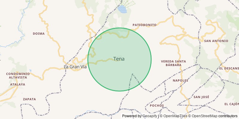 Mapa del municipio de Tena