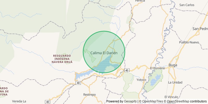 Mapa del municipio de Calima