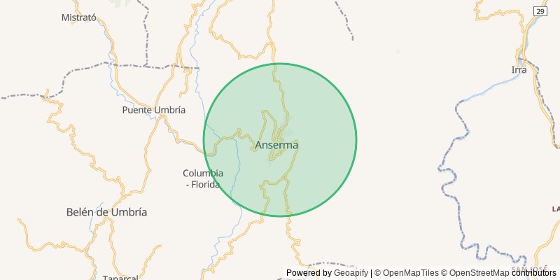 Mapa del municipio de Anserma