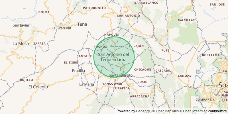 Mapa del municipio de San Antonio Tequendama
