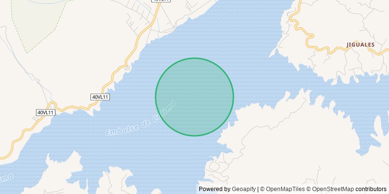 Mapa con la zona aproximada de la finca