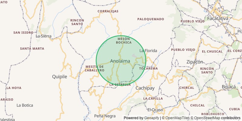 Mapa del municipio de Anolaima
