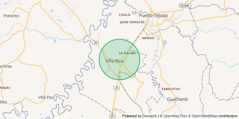 Mapa del municipio de Villarrica