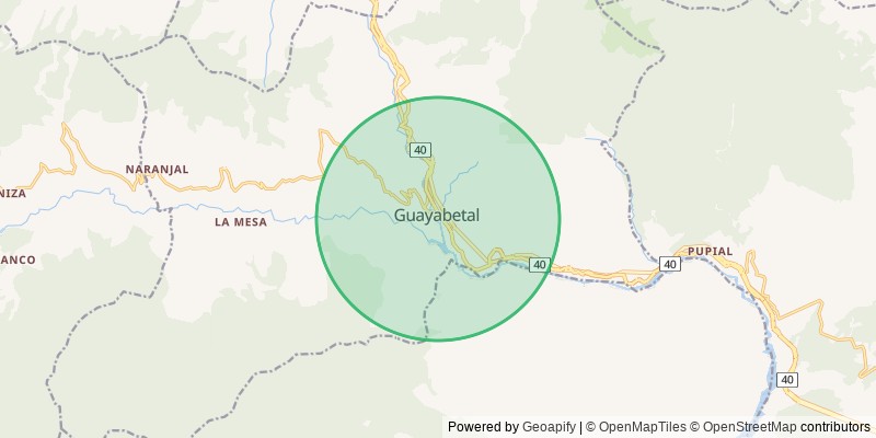 Mapa del municipio de Guayabetal