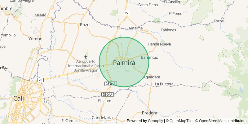 Mapa del municipio de Palmira
