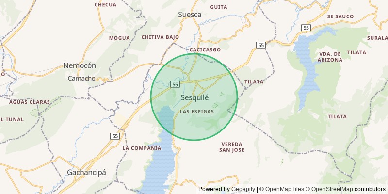 Mapa del municipio de Sesquilé