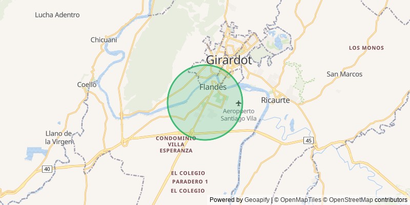 Mapa del municipio de Flandes