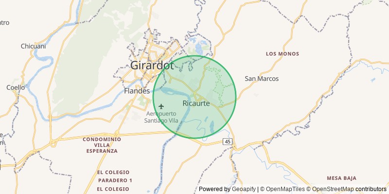 Mapa del municipio de Ricaurte