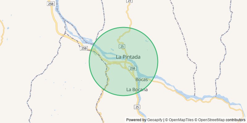 Mapa del municipio de La Pintada