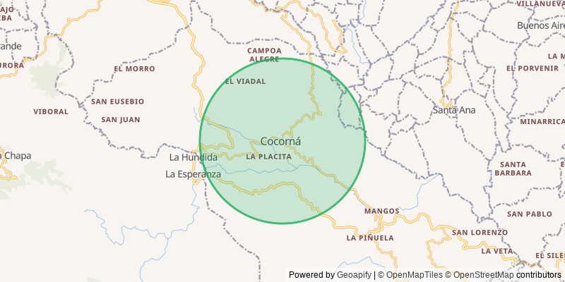 Mapa del municipio de Cocorná