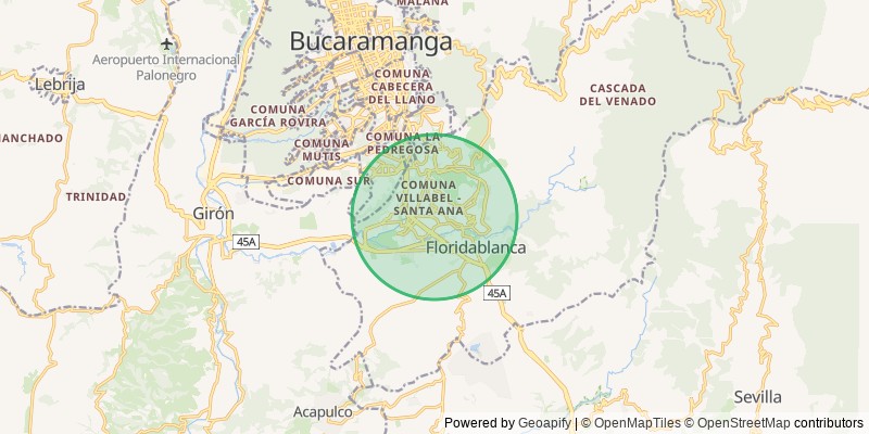 Mapa del municipio de Floridablanca