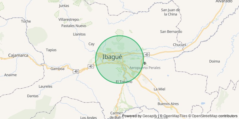 Mapa del municipio de Ibagué