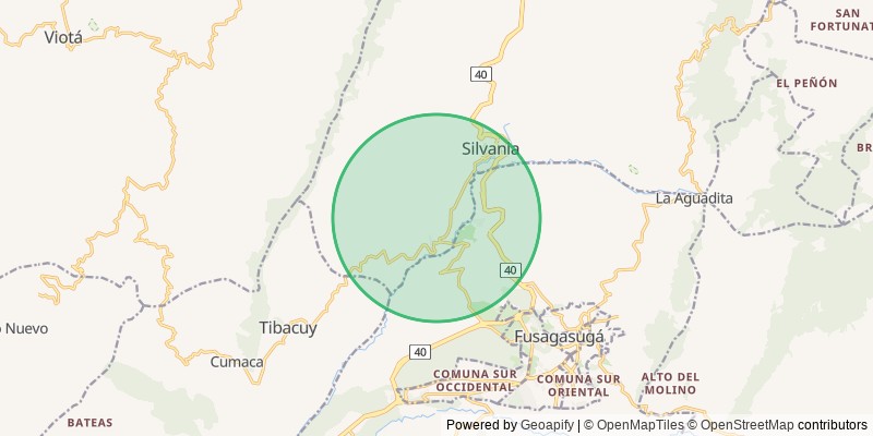 Mapa del municipio de Silvania