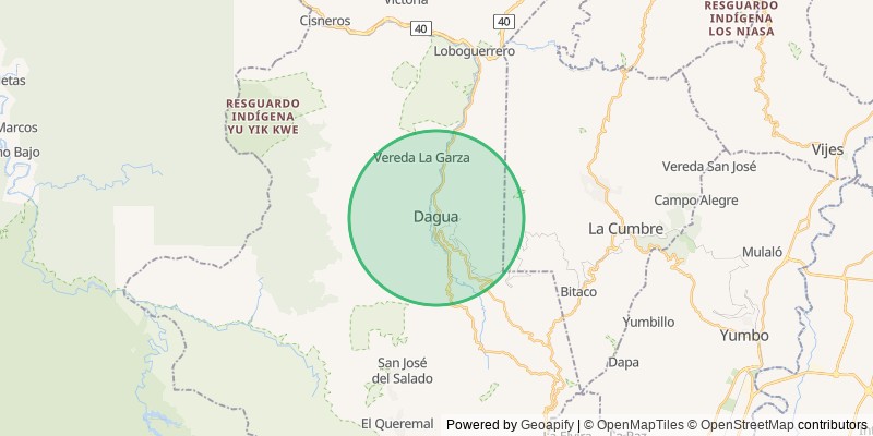 Mapa del municipio de Dagua