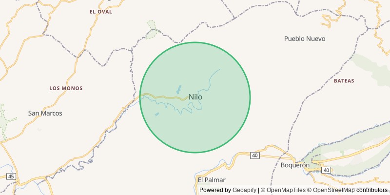 Mapa del municipio de Nilo