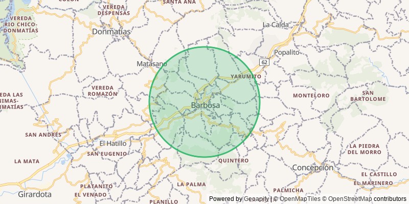 Mapa del municipio de Barbosa