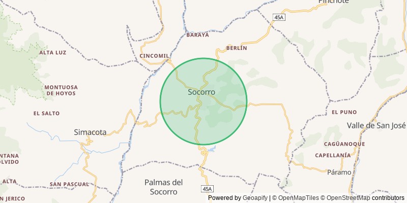 Mapa del municipio de Socorro