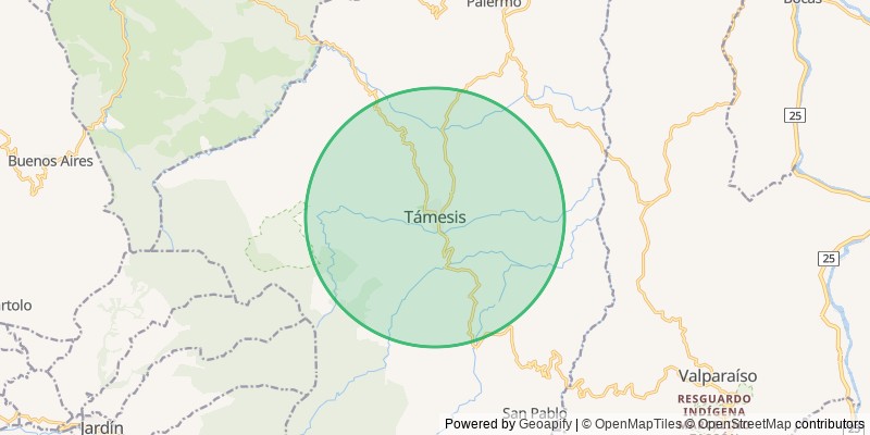 Mapa del municipio de Támesis