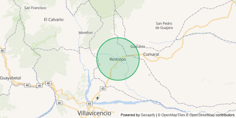 Mapa del municipio de Restrepo