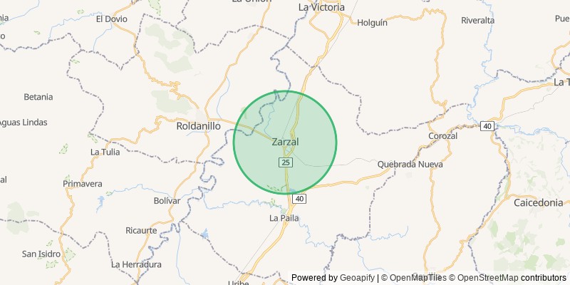 Mapa del municipio de Zarzal
