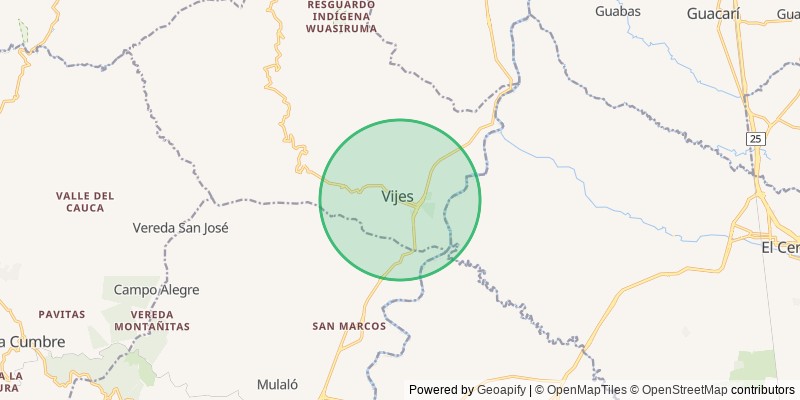 Mapa del municipio de Vijes