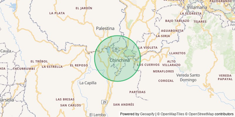 Mapa del municipio de Chinchina