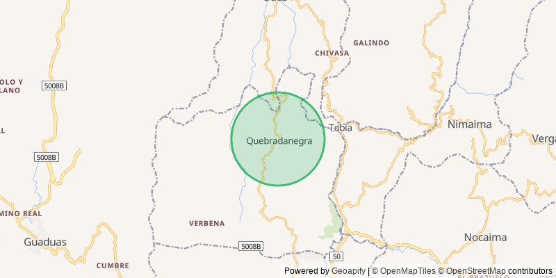 Mapa del municipio de Quebradanegra