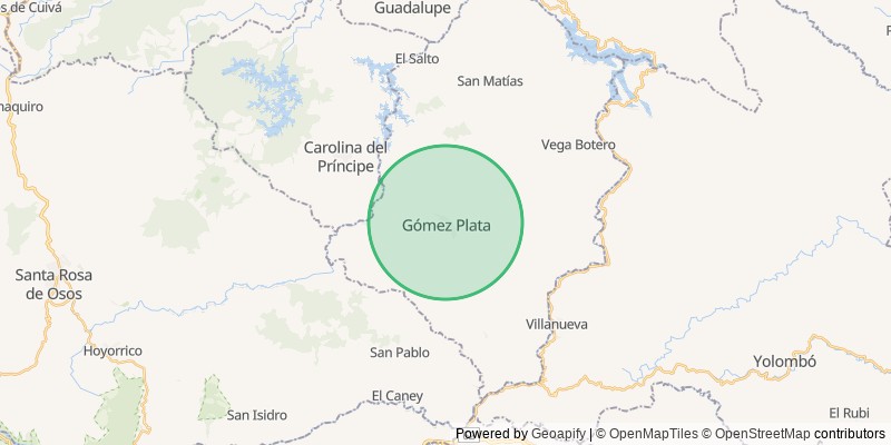 Mapa del municipio de Gómez Plata